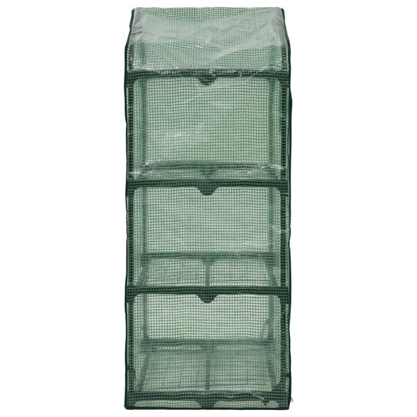 Mini serre de jardin verte avec 3 étagères