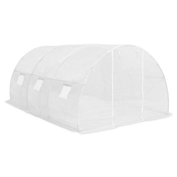 Serre tunnel blanche 13,5 m² en acier galvanisé