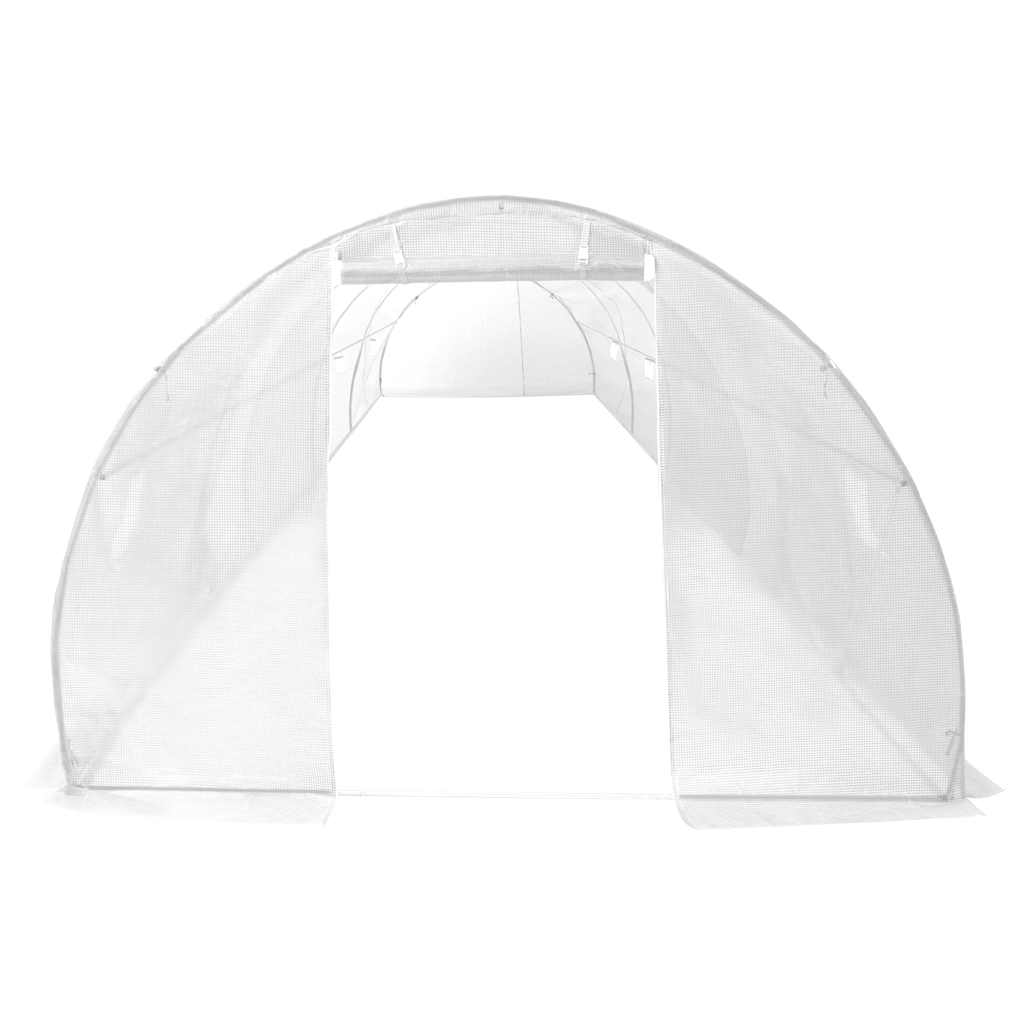 Serre tunnel blanche 27 m² en acier galvanisé