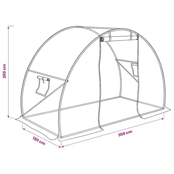 Serre tunnel blanche 4,5 m² en acier galvanisé