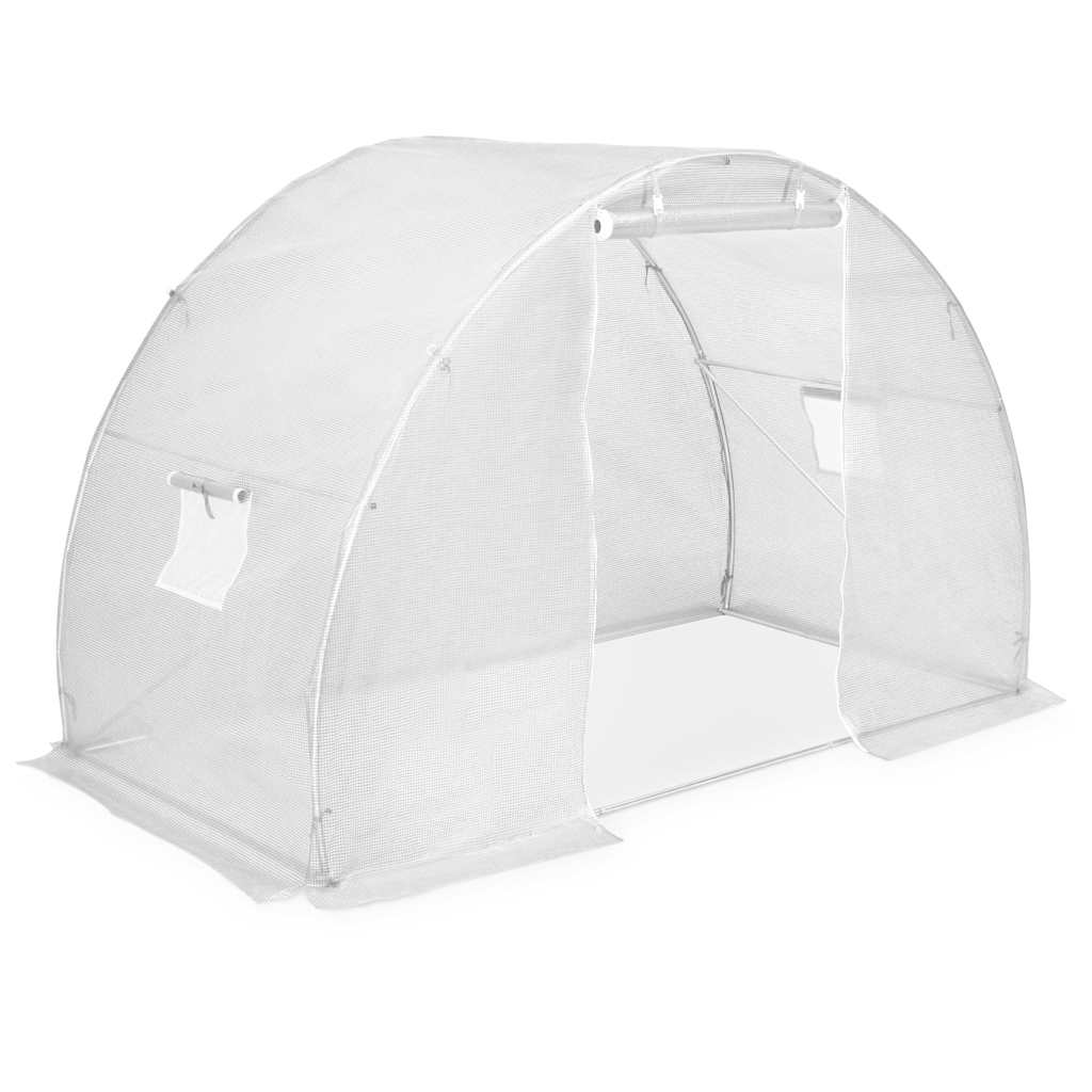 Serre tunnel blanche 4,5 m² en acier galvanisé