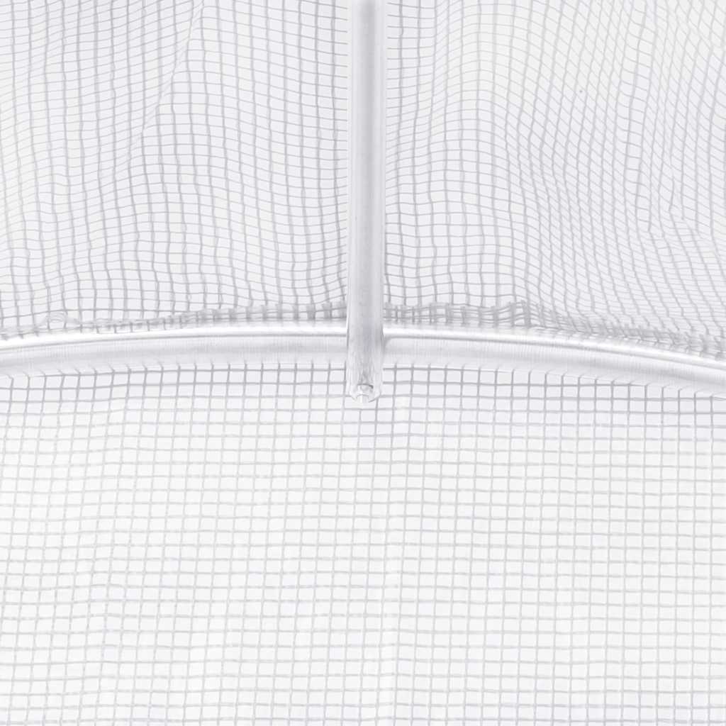 Serre tunnel blanche 4,5 m² en acier galvanisé