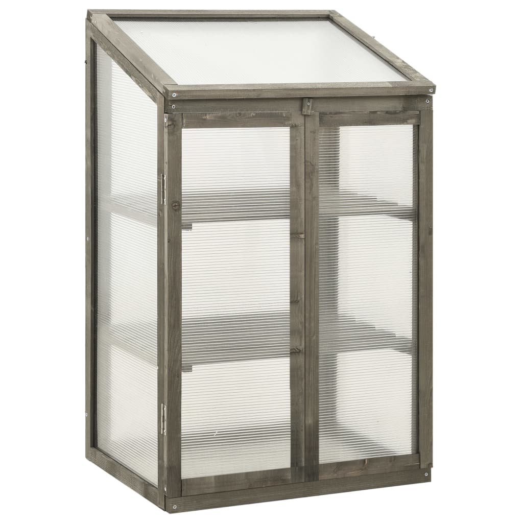Serre en bois de Sapin grise - 60x45x100 cm