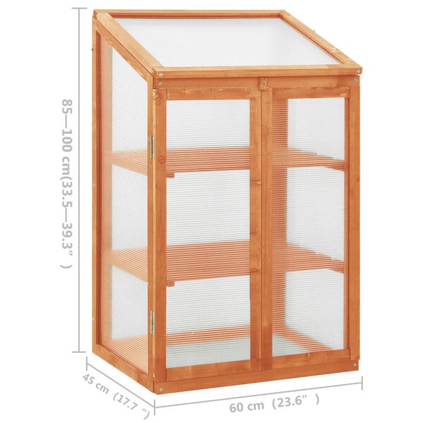Serre en bois de sapin orange - 60x45x100 cm