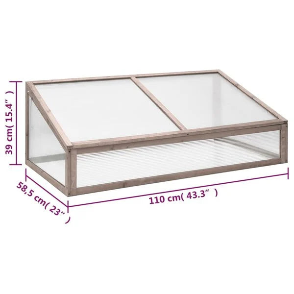 Serre en bois de sapin gris - 110x56x39 cm
