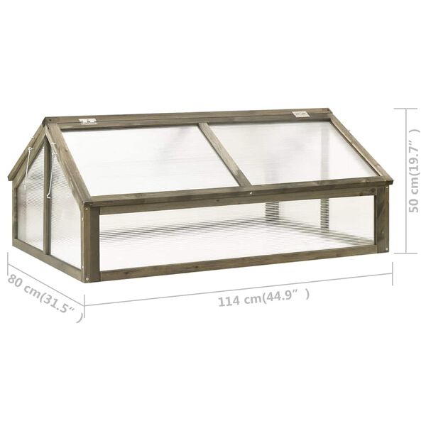 Serre en bois de sapin grise - 114x80x50 cm