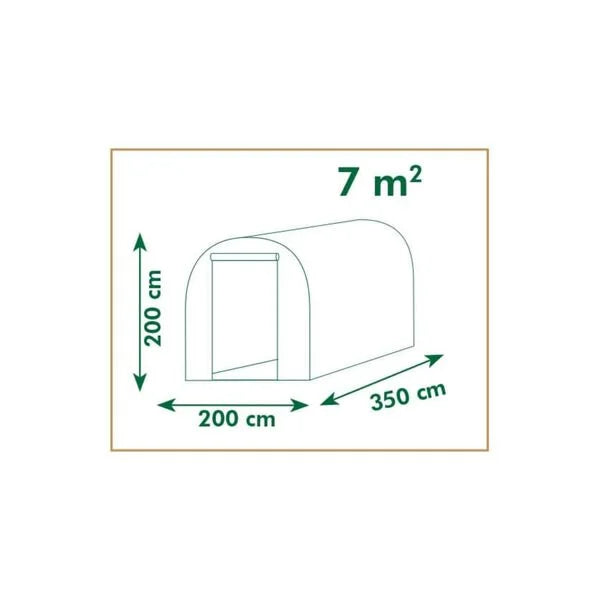 Serre tunnel de jardin 7 m² Nature
