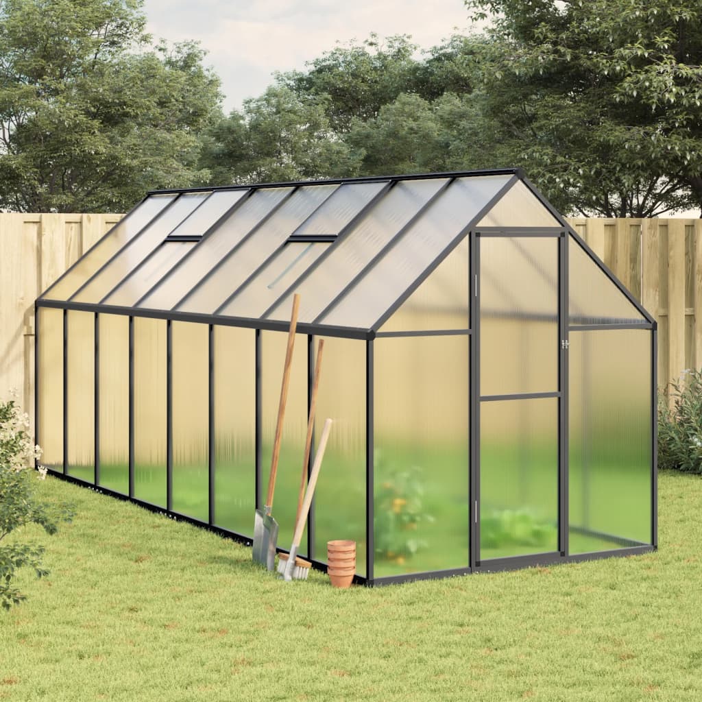Serre de jardin polycarbonate 7,52 m² en aluminium