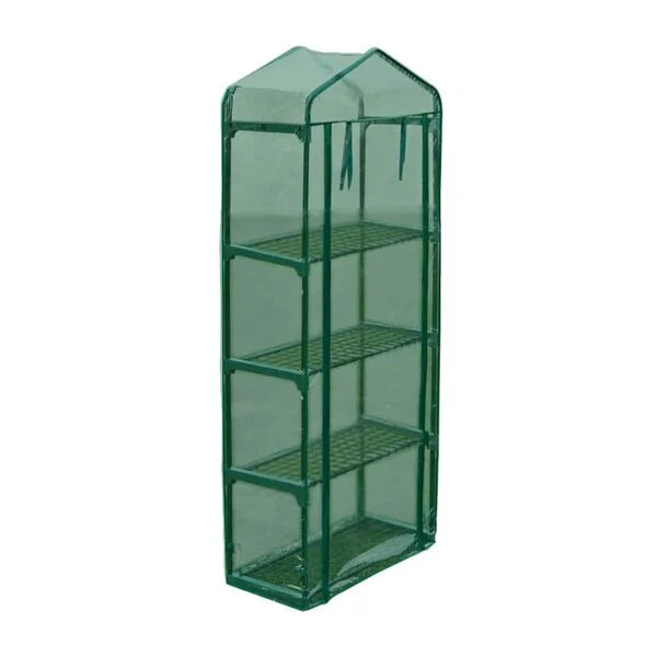 Mini serre de jardin verte avec 4 étagères
