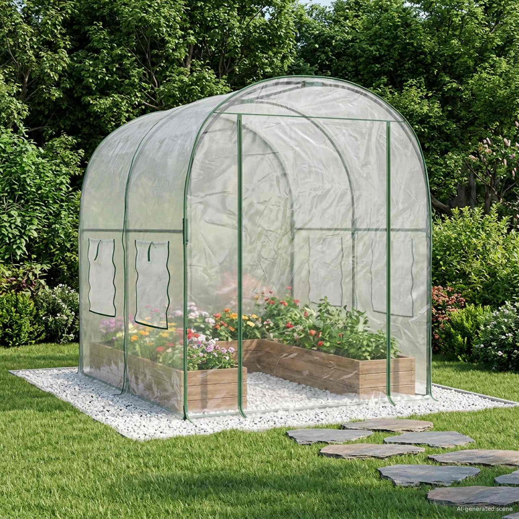 Serre de jardin transparente 3,2 m² en PVC