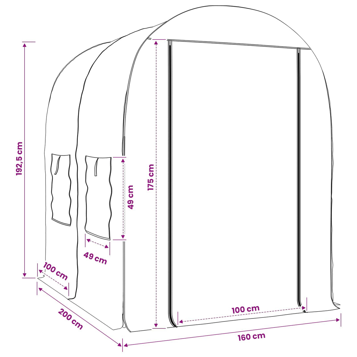 Serre de jardin transparente 3,2 m² en PVC