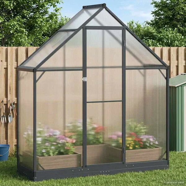 Serre de jardin anthracite 183 cm en aluminium