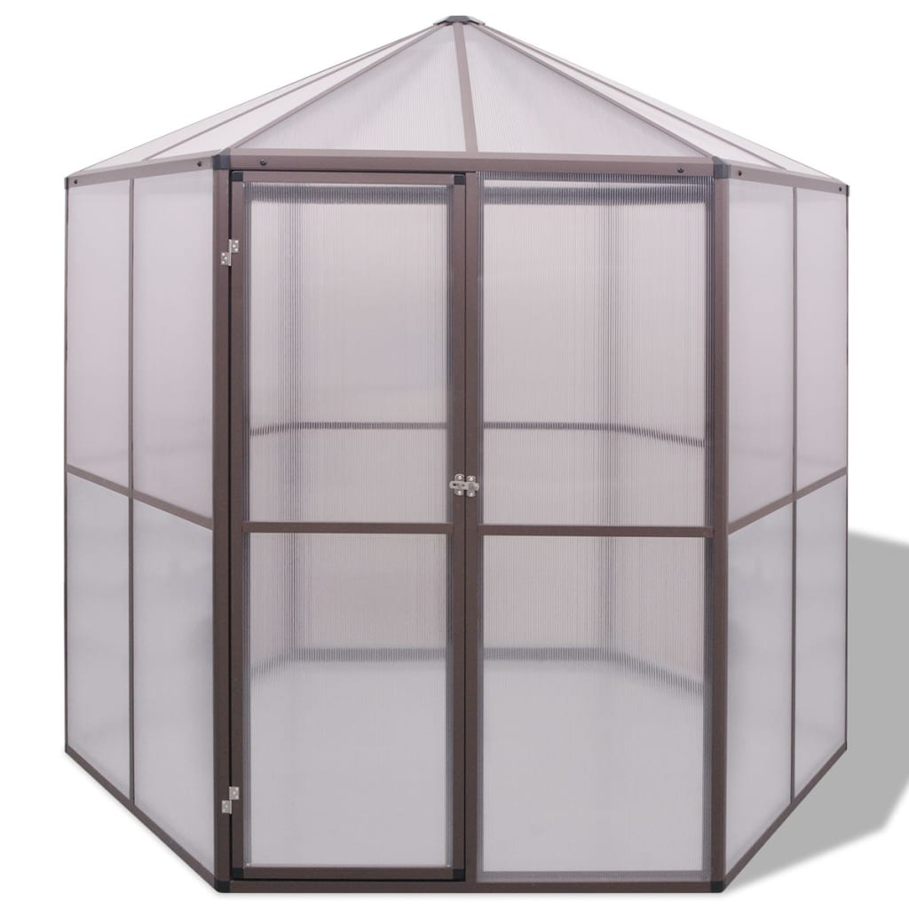 Serre en aluminium hexagonale - 240x211x232 cm