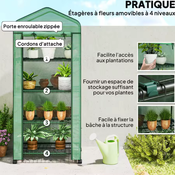 Serre de Balcon avec 4 étagères